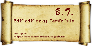 Böröczky Terézia névjegykártya
